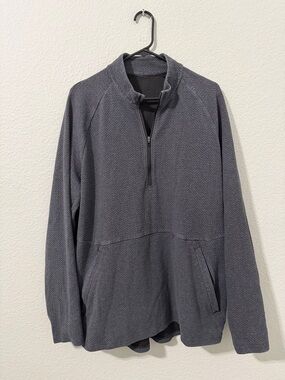 Lululemon Ease the Day Half Zip Double Textured Size XL Gray